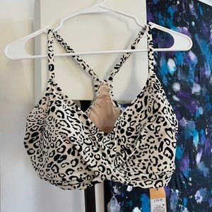 Brand new white leopard print bikini top